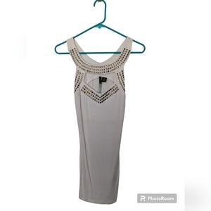 White Studded Top With Keyhole Opening